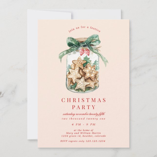 Invitation Fête de Noël Cookie Jar (Devant)