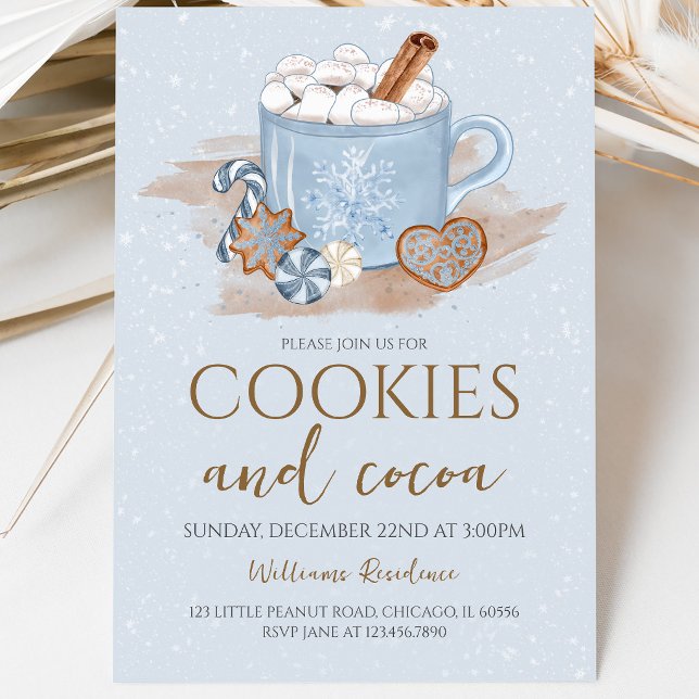 Invitation Fête de Noël Cookies et Cacao (Créateur téléchargé)