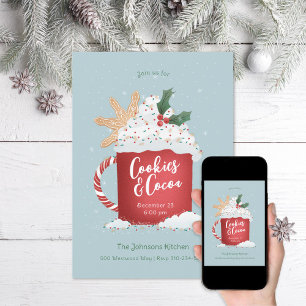 Invitation Fête de Noël Cookies et cacao