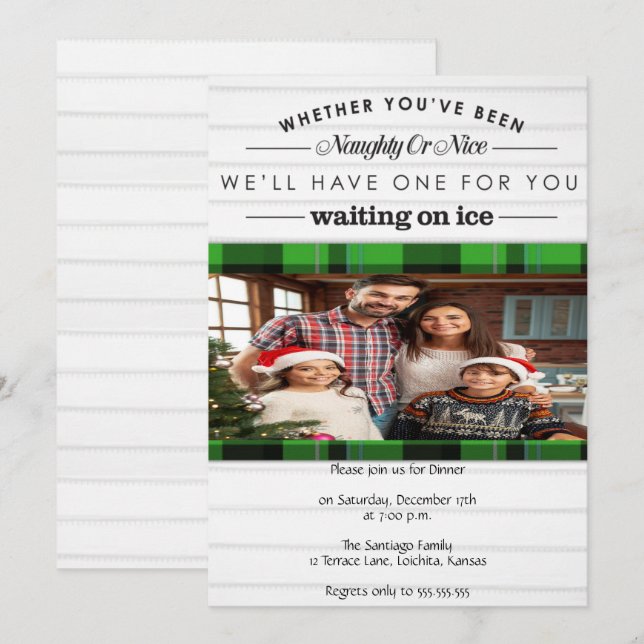 Invitation Fête de Noël coquine ou belle (Devant / Derrière)
