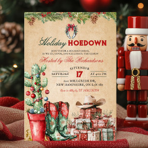 Invitation Fête de Noël Country Cowboy Hoedown