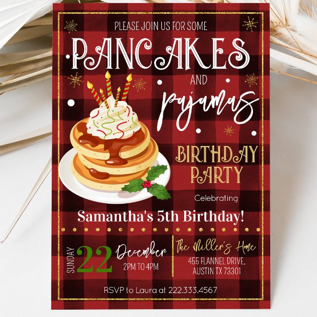 Invitation Fête de Noël Crêpes et Pyjamas (Créateur téléchargé)
