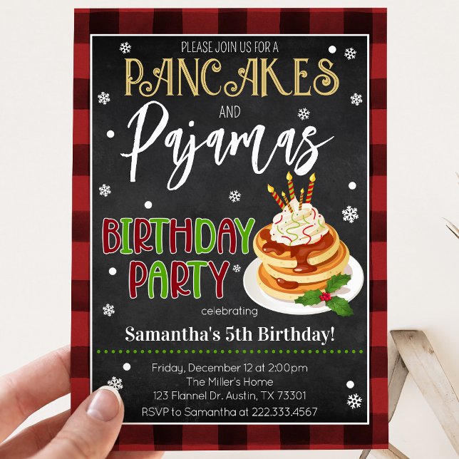 Invitation Fête de Noël Crêpes et Pyjamas (Créateur téléchargé)