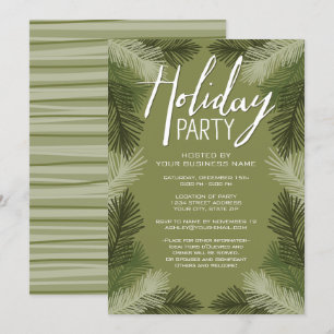 Invitation Fête de Noël d'affaires Branches d'arbre de pin ru