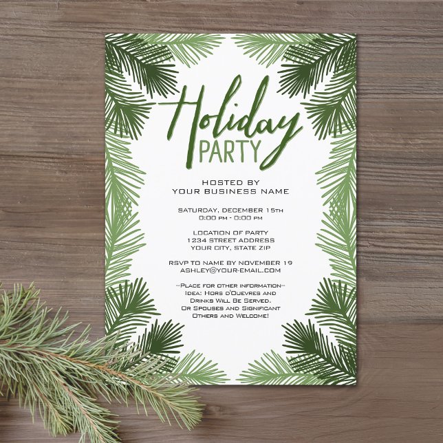 Invitation Fête de Noël d'affaires Fête de la branche rustiqu (Office Holiday Party Invitation)