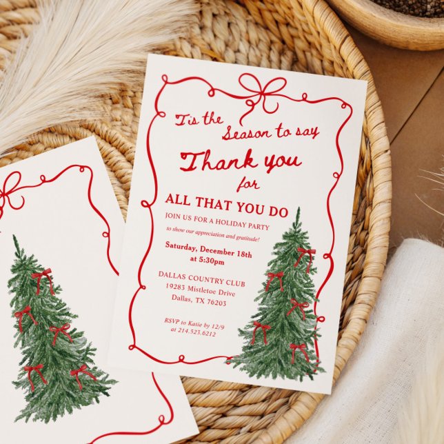 Invitation Fête de Noël d'appréciation du personnel de vacanc (Créateur téléchargé)