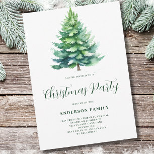 Invitation Fête de Noël d'arbre simple