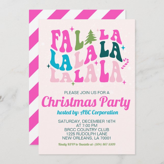 Invitation Fête de Noël de Falala (Devant / Derrière)
