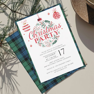 Invitation Fête de Noël de famille portée Campbell Tartan
