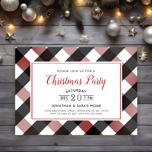 Invitation Fête de Noël de Flannel Border