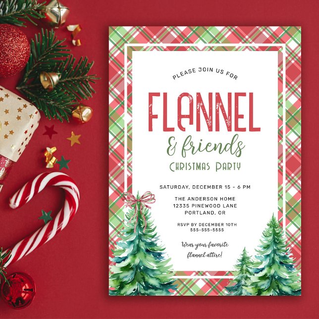 Invitation Fête de Noël de Flannel et d'amis (Créateur téléchargé)