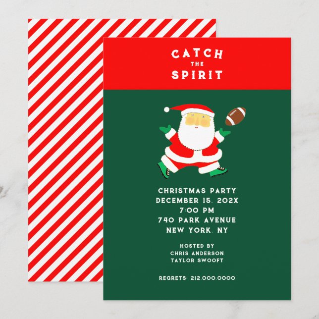 Invitation Fête de Noël de football (Devant / Derrière)