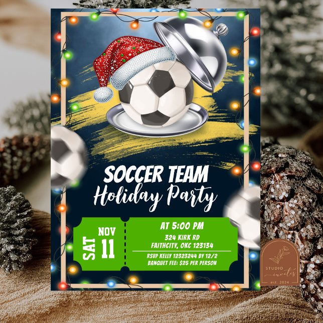 Invitation Fête de Noël de football (Créateur téléchargé)