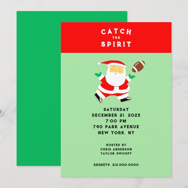 Invitation Fête de Noël de football (Devant / Derrière)