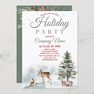 Invitation Fête de Noël de Forest Deer Corporate