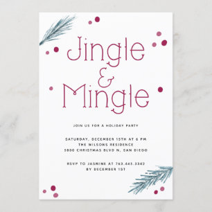 Invitation Fête de Noël de Jingle et Mingle