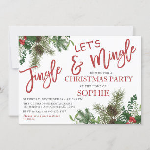 Invitation Fête de Noël de Jingle et Mingle