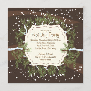 Invitation Fête de Noël de la Branche des Arbres à neige