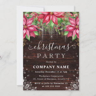 Invitation Fête de Noël de la Compagnie Fleuriste Poinsettia 