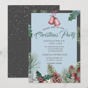 Invitation Fête de Noël de la compagnie Pinecones Bell Snow