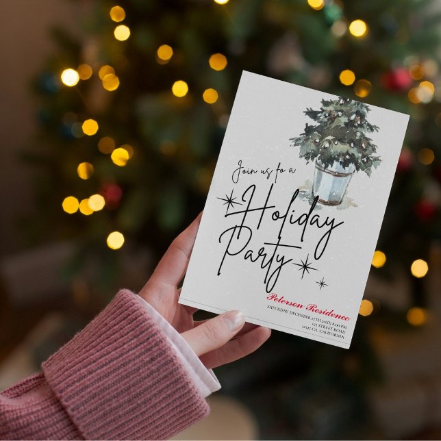 Invitation Fête de Noël de la marine de la pinède de neige mo (Créateur téléchargé)