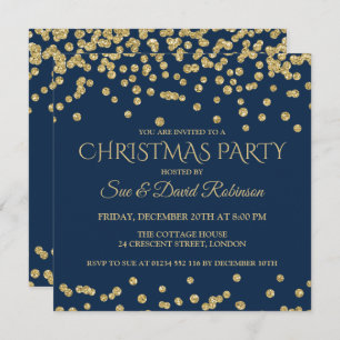 Invitation Fête de Noël de la Parties scintillant de l'Elégan