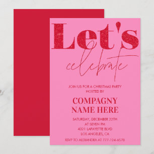 Invitation Fête de Noël de la Pink Red Company Célébrons