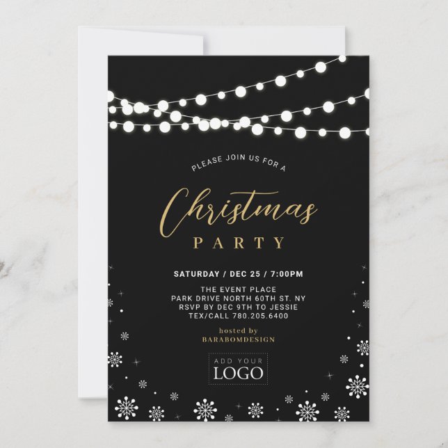 Invitation Fête de Noël de la société Gold & Black (Devant)