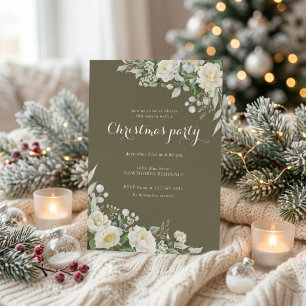 Invitation Fête de Noël de la verdure hivernale