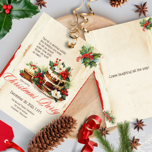 Invitation Fête de Noël de l'aquarelle vintage