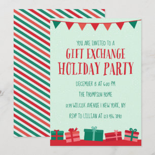 Invitation Fête de Noël de l'échange de cadeaux