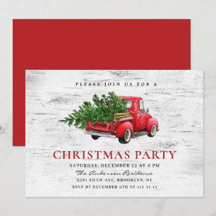 Invitation Fête de Noël de l'écorce de bouleau de la ferme ro