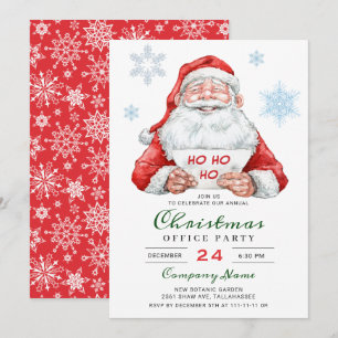 Invitation Fête de Noël de l'entreprise de Père Noël Funky