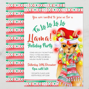 Invitation Fête de Noël de Llama