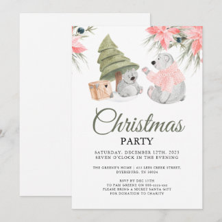 Invitation Fête de Noël de l'ours polaire