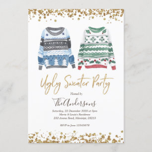 Invitation Fête de Noël de Noël de fête moche