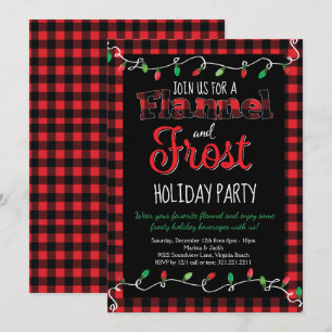 Invitation Fête de Noël de Noël noir noir flanqué et froid