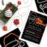 Invitation Fête de Noël de Père Noël moderne Neon Red Lighted<br><div class="desc">Cette invitation moderne et cool à la fête de Noël est parfaite pour l'événement festif et festif. Il présente un visage de Père Noël rouge et blanc de néon brillant et la phrase "Joyeux Noël", au-dessus d'un arrière - plan noir pitch et d'une bordure blanche de neige. C'est mignon, ludique...</div>