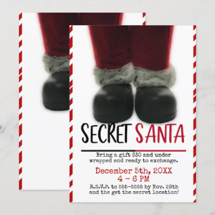 Invitation Fête de Noël de Père Noël Secret