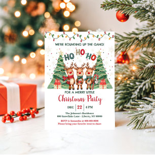 Invitation Fête de Noël de Renne Mignon Rassemblant la Bande