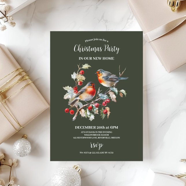 Invitation Fête de Noël de Robin Rustique (Créateur téléchargé)