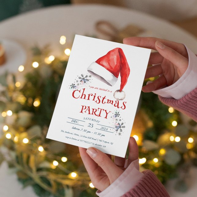 Invitation Fête de Noël de Santa Hat (Créateur téléchargé)