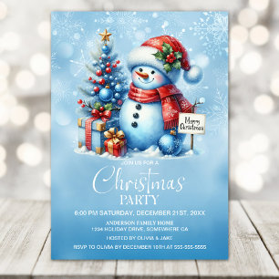 Invitation Fête de Noël de Snowman