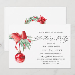 Invitation Fête de Noël de Watercolor