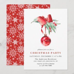 Invitation Fête de Noël de Watercolor