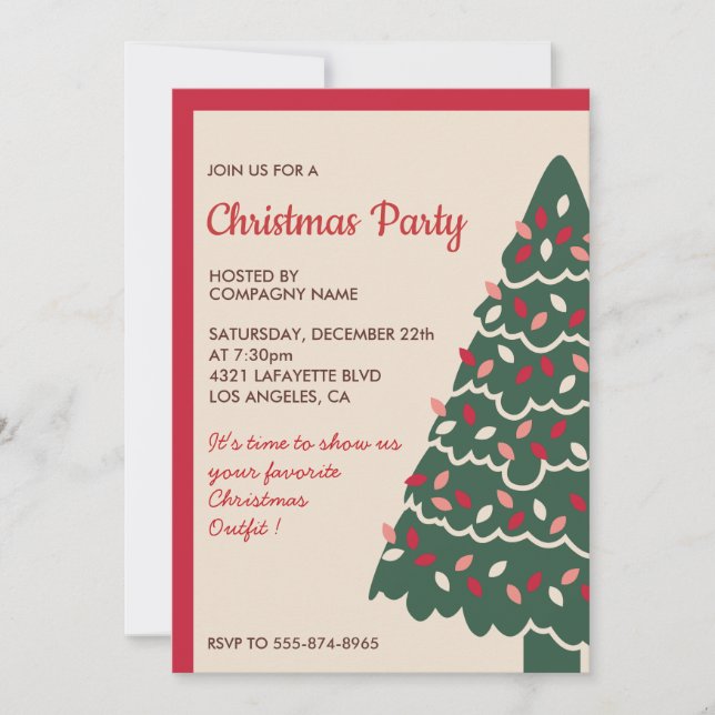Invitation Fête de Noël d'entreprise  Arbre Géant Classique (Devant)