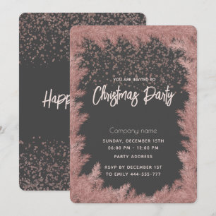 Invitation Fête de Noël d'entreprise de luxe en or rose simpl