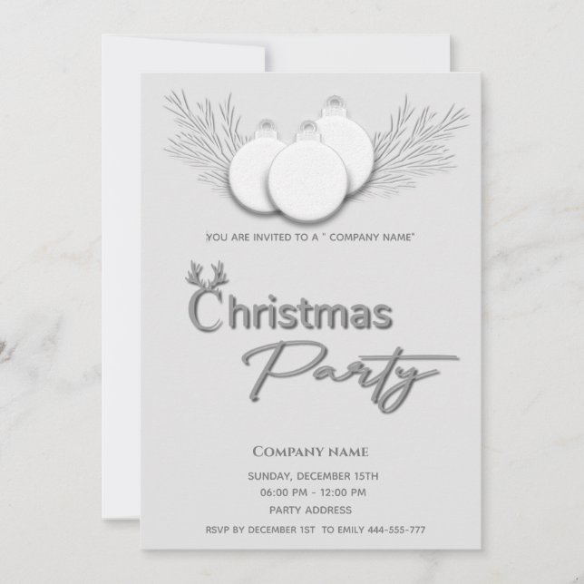 Invitation Fête de Noël d'entreprise de typographie moderne (Devant)