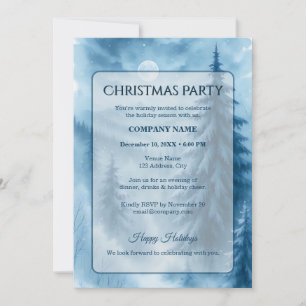 Invitation Fête de Noël d'entreprise élégante en forêt hivern