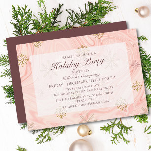 Invitation Fête de Noël d'entreprise en rose gold moderne